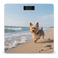 Yorkshire Terrier on Beach Weight Scale Cute Bathroom Scale for Body Highly Accurate Digital Weighing Machine for People Compact LCD Display Scales with Sturdy Toughened Glass Scales