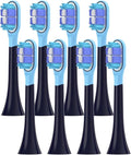Replacement Toothbrush Heads Compatible for MIJIA T301/T302/T501 Sonic Electric Tooth Brush Soft Bristle Nozzles with Vacuum Packaging(8 pcs BJ Black)