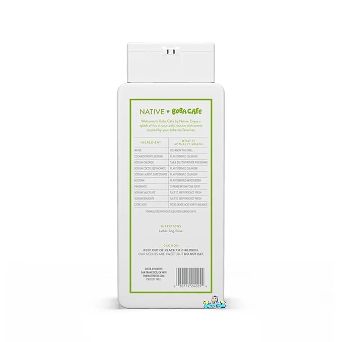 Native Body Wash Limited Edition Strawberry Matcha Sulfate Free Body Wash for Women &amp Men Boba Café 18 fl ozz - Of 02