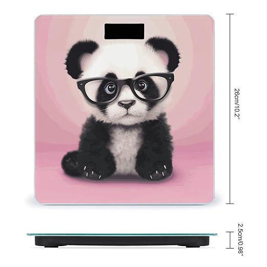 Baby Panda with Glasses Bathroom ScaleHighly Accurate Digital Weighing Machine for People Bright LED Display Weight Scale for The Aldult Home Use