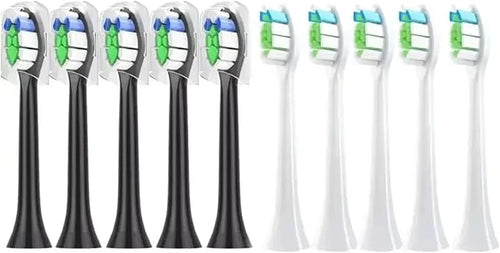 10PCS Brush HeadsCompatible for Philips H X3/6/8/9 Series Electric Toothbrush Vacuum Sealed Packaged Replacement Toothbrushes(10PCS-W2-black)