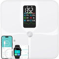 Lepulse Smart Weight Scale With BMI Body Fat Muscle Mass 4.68 Large Display With Trend High Accurate 22 Composition Scale With Heart Rate Bathroom Scale With App White