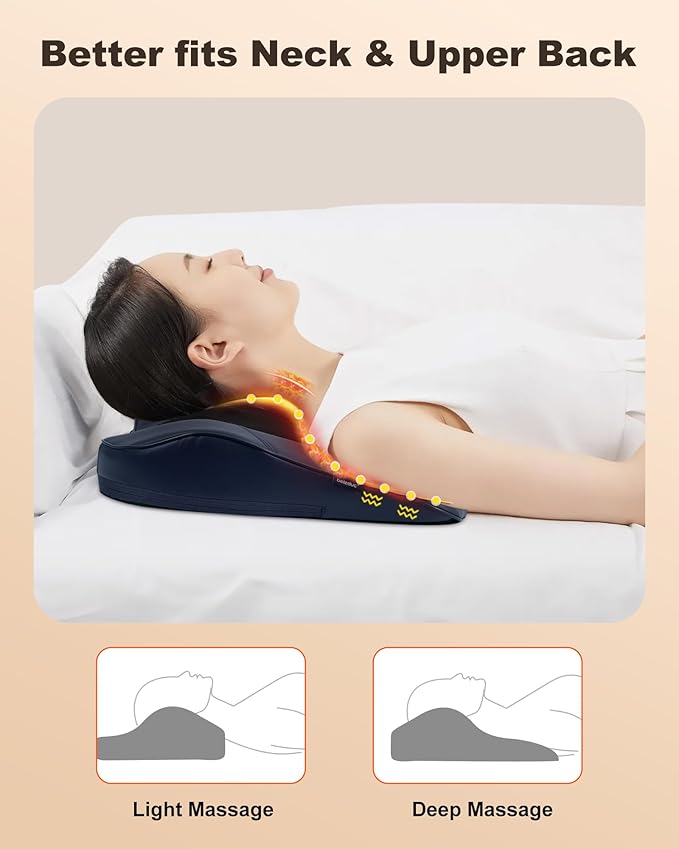 Beleduc Back Massager for Back Pain Deep Tissue Shiatsu Back Neck Massager with HeatVibration Massage Deep Kneading Massage Pillow for Neck Shoulder