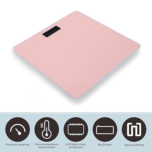 Men's Smart Scale for Body Weight Digital Bathroom Weighing Scale Automatic Switch Energy Saving Scale Pink