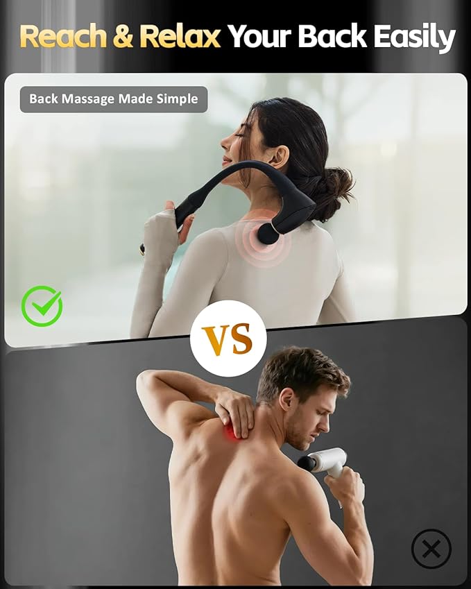 Massage Gun with Extension Handle &amp Cellulite Massager Lymphatic Drainage Massager