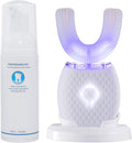Automatic Toothbrush U Shaped Toothbrush for Adults 360° Toothbrush 30'' Automatic Timer Wireless Charging Washable Travel Home White