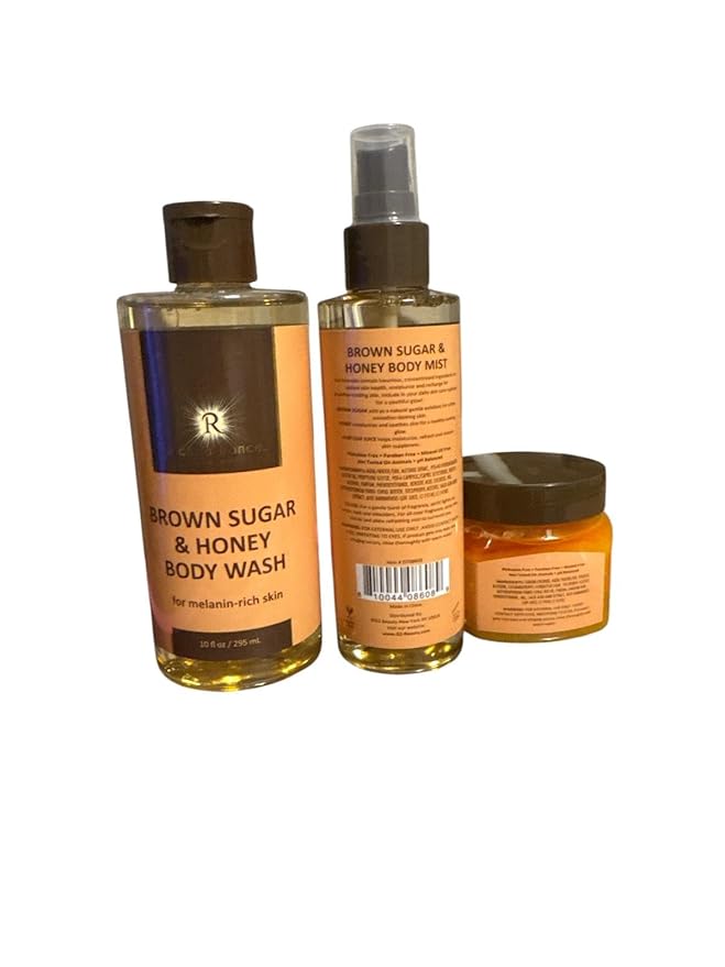 Rich Radiance Brown Sugar And Honey BUNDLE Body Wash - Scrub - Mist (B73