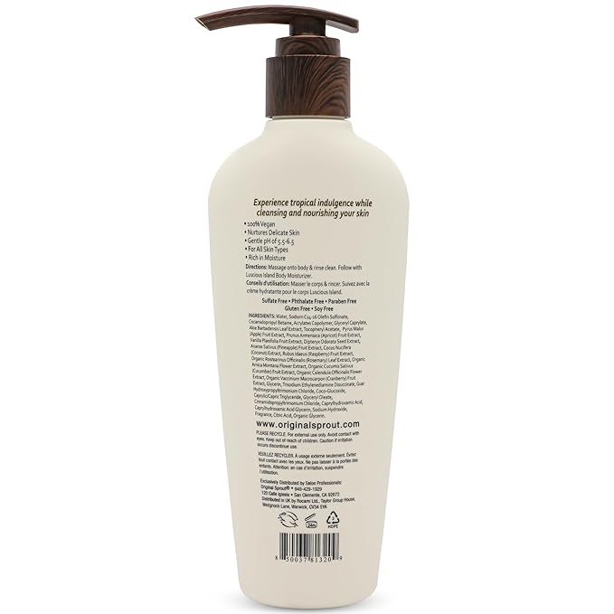 Original Sprout Island Bliss Moisturizing Body Wash for All Skin Types Including Sensitive &amp Dry Skin Hydrating Body Wash with Calendula &amp Rosemary Extracts Sulfate Free Coco Mango Scent 8