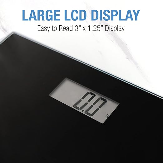 DMI Digital Talking Bathroom Scale Sleek Tempered Glass Clinically Accurate Measurements Large LCD Screen 440 lb. Weight Capacity