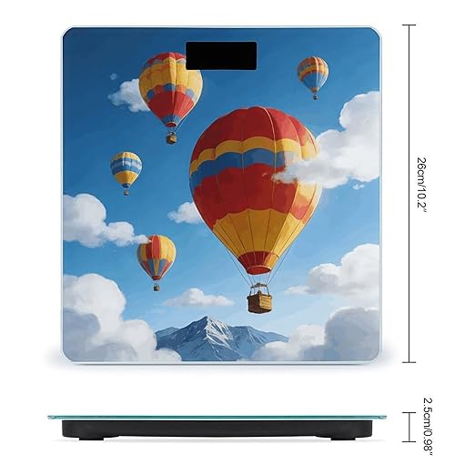 Balloon Adventure Weight ScaleClear LED Display Bathroom Digital Weighing ScaleTempered Glass Digital Bathroom Scale for Body Weight Capacity Up to 400 Lbs