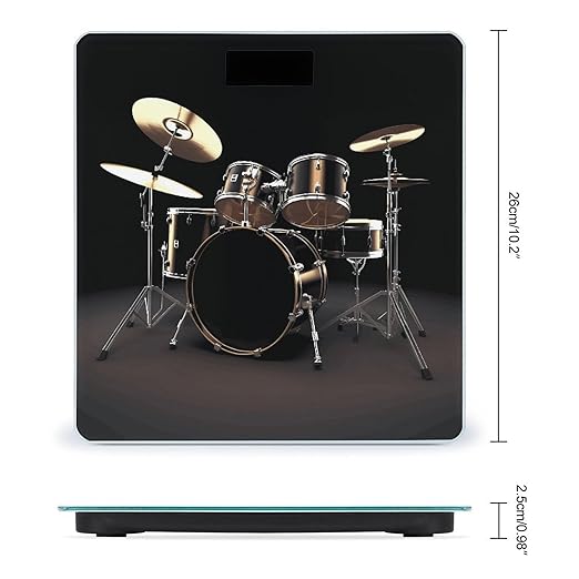 Cool Drum Set Scale for Body Weight Digital Bathroom Scale Precision Smart Weighing Scales with Clear LED Display Accurate High Precision Scales Weighing Machine