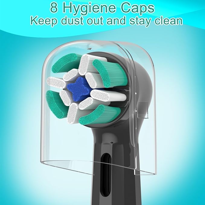 Replacement Heads Compatible with Oral B iO Electric Toothbrush Soft Toothbrush Heads Fit for Oral-B iO 2/3/4/5/6/7/8/9/10 Series with Covers Black 8pcs