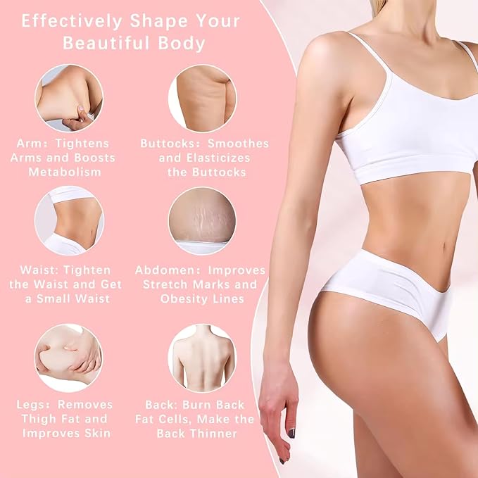 Cellulite Massager - Handheld Body Sculptor for Belly Waist Arms Legs Butt - 3 Modes and 10 Adjustable Intensities Silver