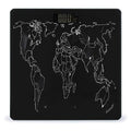 Digital Bathroom Scale for Body Weight Scale with Bright LCD Display High Accuracy Step-On Technology Auto On/Off Black World Map Digital Scales 400 Lbs /180kg
