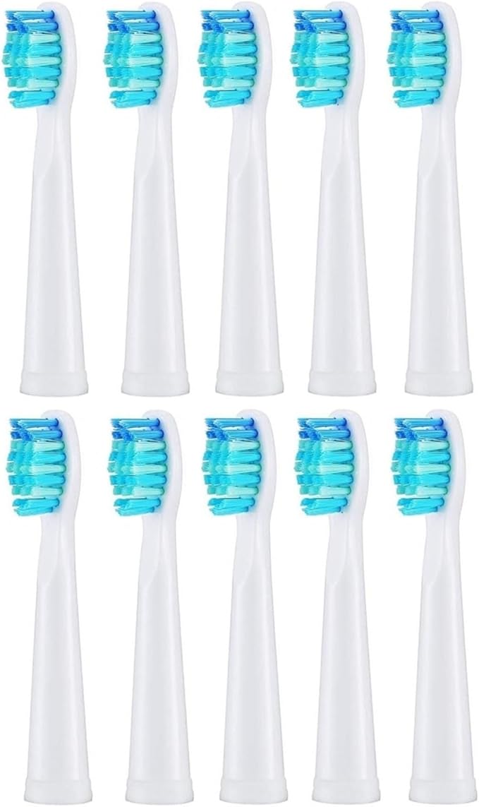 10 Pcs Replacement Brush HeadsCompatible for Seago/Fairywill Electric Toothbrush Head Bristle Refill Tooth Cleaning(10pcs White)