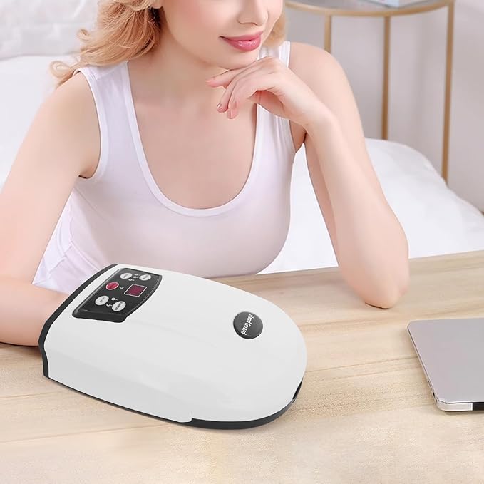 Hand Massager Hand Massager with Multiple Modes Practical Hand MassagerRechargeable Shiatsu Massage Machine with Heat for Finger Numbness Ideal Gifts for Women Men (White)