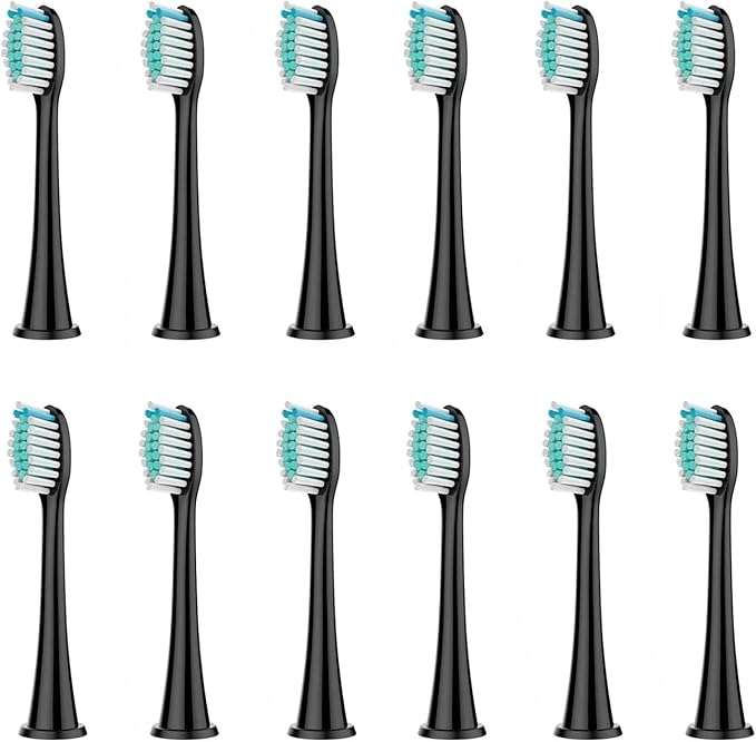 Replacement Brush Heads Compatible For Philips Sonicare DiamondClean HX3/HX6/HX9 Series Electric Toothbrush Heads HX6064(8Pcs Black)