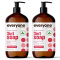 Everyone 3-in-1 Soap Body Wash Bubble Bath Shampoo 32 Ounce (Pack of 2) Ruby Grapefruit made with Essential Oils for Men and Women