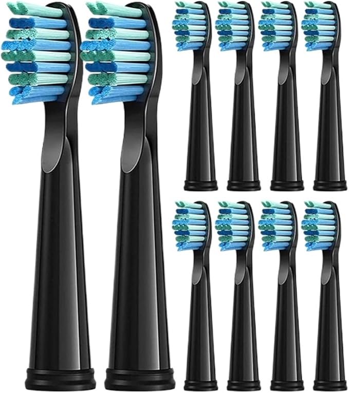20 Pcs Toothbrush HeadCompatible for Replacement FW-507/508/515/551/917/959/2011/D1/D3/D7(20 PCS Black)