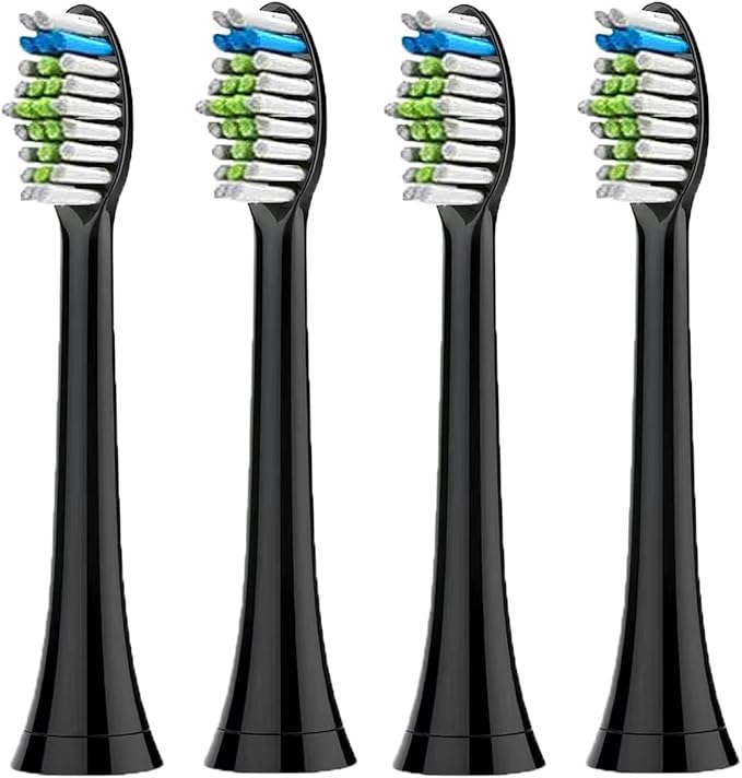 4-16pcs Toothbrush HeadsCompatible for Philips Electric Toothbrush Replacement Brush Heads Fit(4pcs Black)