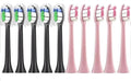 10PCS Brush Heads Compatible for Philips H X3/6/8/9 Series Electric Toothbrush Replacement Toothbrushes(5 Black-5 Pink)