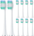 10 Pieces Brush HeadCompatible for AquasonicSeries Electric Toothbrush(White)
