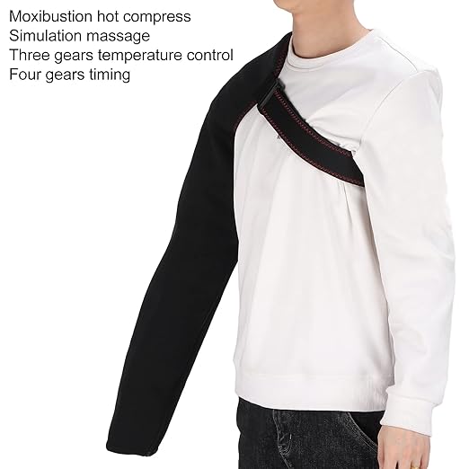 Heating Full Arm Wrap Brace Electric Shoulder Massage Brace Shoulder Massage Heated Braces for Left Right Shoulder 3 Gears Adjustable Compression Sleeve Wrap
