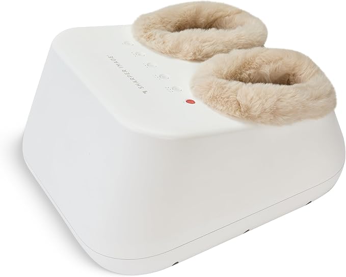 Sharper Image Shiatsu Luxe Foot Massager with Heat &amp Compression Ultra-Soft Padding Deep Kneading Massage Tool Relax Muscles Target Heels Balls &amp Arches Perfect Holiday Gift for Women &a