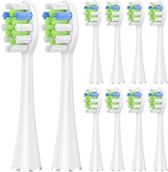 5 Pcs/10 Pcs Replacement Brush HeadsCompatible for AquaSonic Black Series Vibe Pro Duo Electric Toothbrush(10 pcs WT)
