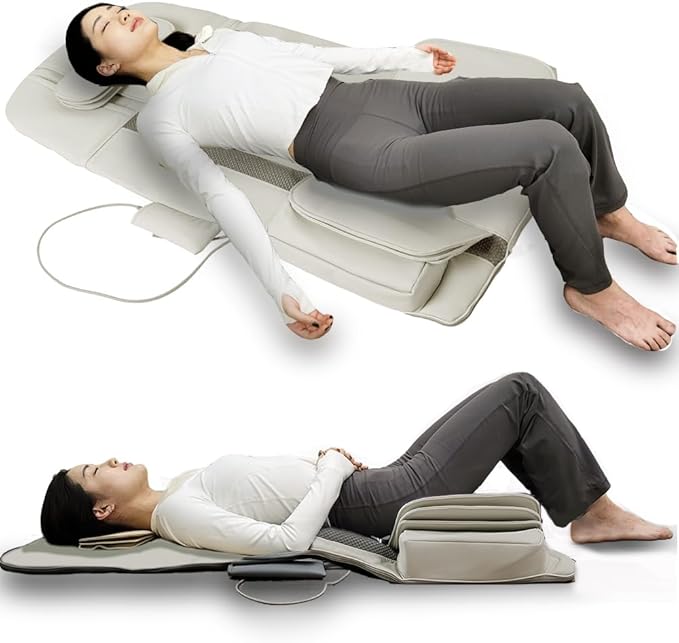 Full Body Stretching Massage Mat with Airbags. 3D Lumbar Traction - Neck Back Waist Hip Relaxation &amp Pain Relief. Back Massager Pad Foldable &amp Portable.