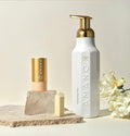 Crystal Body Wash Starter Kit - Luxury Foaming Body Wash with Reusable Bottle &amp Body Wash Vegan Sulfate-FreePhthalate-Free - Glowing and Smoother Skin in 30 DAYS (AMBER Vanilla)