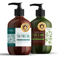 Tea Tree Oil Body Wash and Tea Tree Oil Body Wash with Mint - Helps Athletes Foot - Eczema - Toenail Fungus - Body Odor - For Hydrating Sensitive Skin