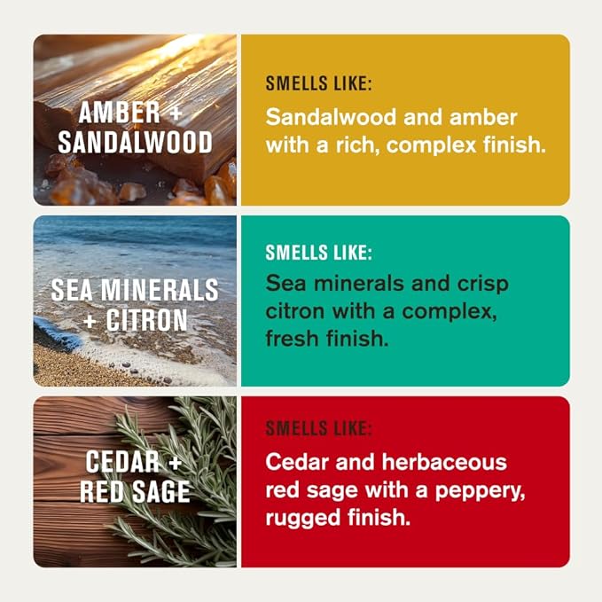 Every Man Jack Men's Body Wash Variety Pack - Includes 3 Body Washes with Natural Ingredients &amp Incredible Scents - Amber + Sandalwood Cedar + Red Sage Sea Minerals + Citron Fragrances (3 Pack)