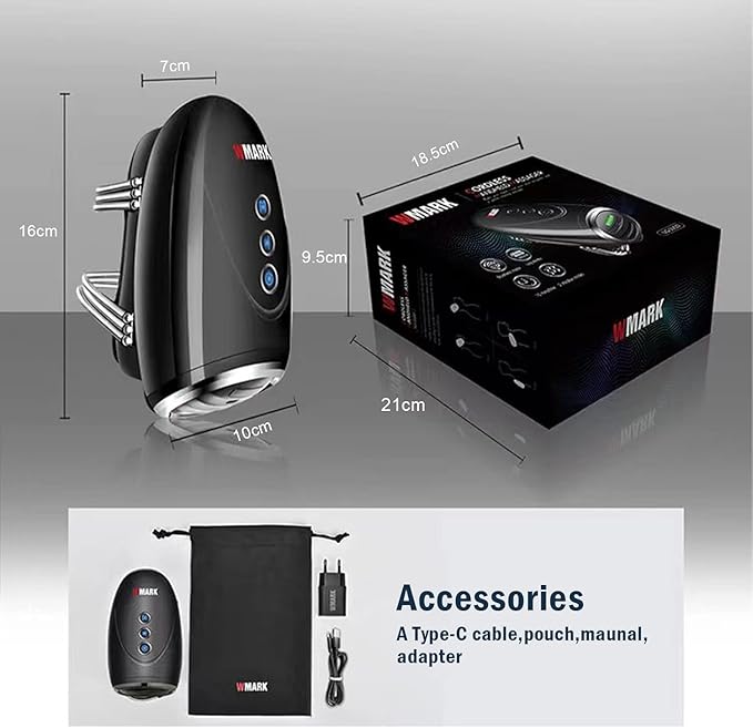 WMARK Barber Massager/Cordless HandheldMassager Charge Neck/Legs/Hand/FaceMassager 2 Massage Nodes 2600AMH(2packs Black)
