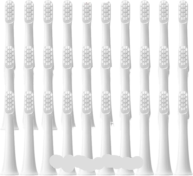 Brush Heads for XIAOMI T100 20/50/100Pcs Sonic Electric Toothbrush Soft Dupont Bristle Vacuum Nozzles Refills(100Pcs White)