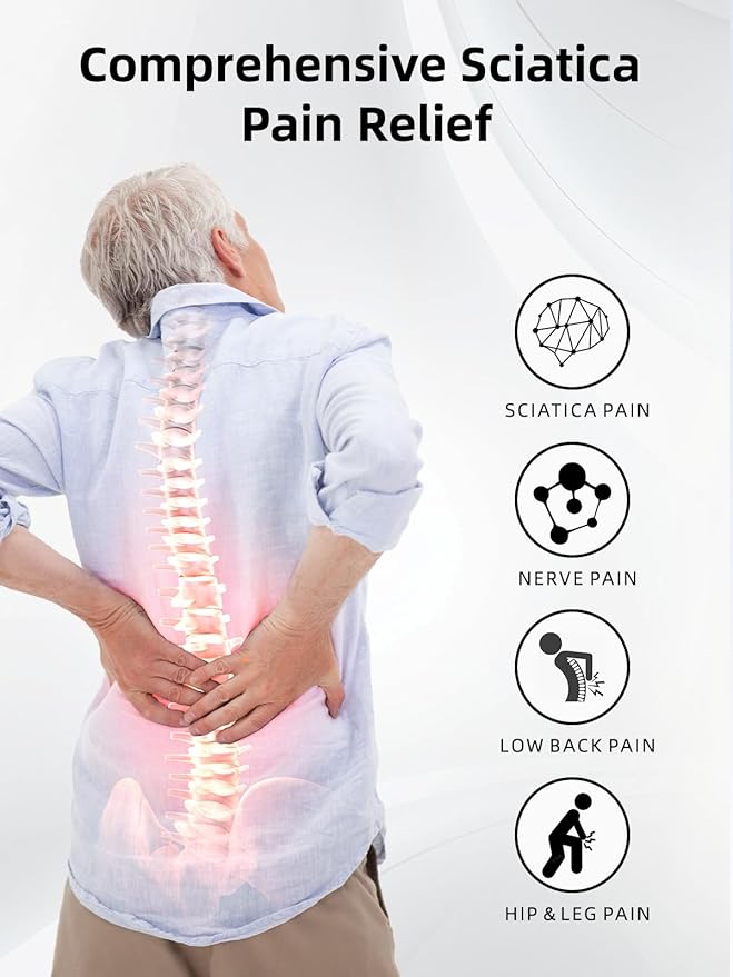 Sciatica Pain Relief Devices – Deep Tissue Massager with Multi-Mode Technology Heat &amp Light Therapy Targeted Relief for Sciatic Nerve &amp Lower Back Pain
