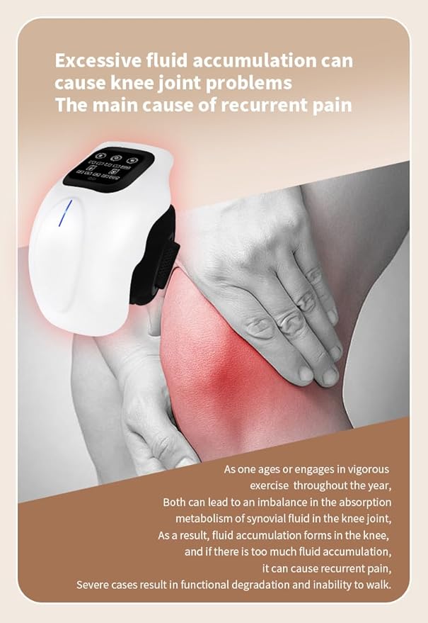 Knee MassagerCordless Heated 4 Vibration Modes &amp 4 Heating Levels LED Screen &amp Adjustable Straps Massage with Heat for Relief Ideal Gift for Men Women