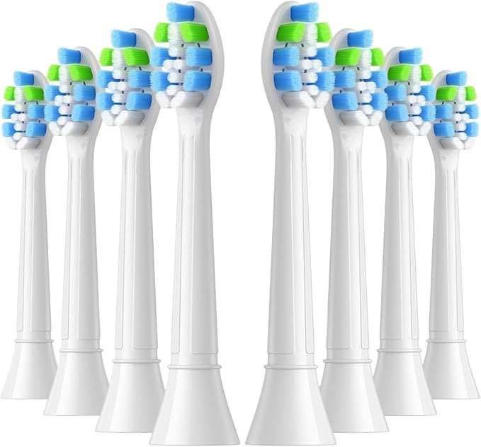 8pcs Replacement Toothbrush Heads Electric Brush Head Compatible for 4100 6500 6100 7500 5300(8pcs Blue-White)