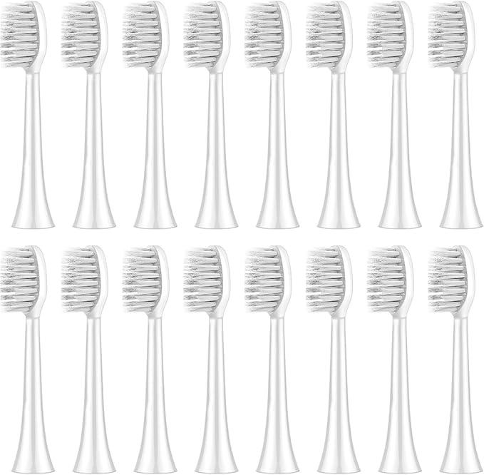 Compatible for Glint 1 Electric Toothbrush Replacement Heads Accessories Adult Nozzle4/8/16PCS(16pcs Soft Care)