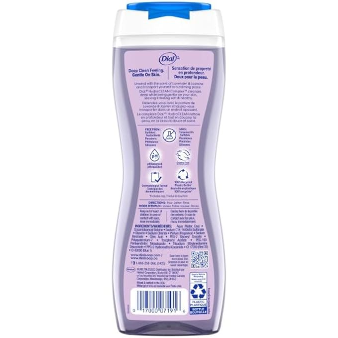 Dial Body Wash Calm &amp Soothe Lavender &amp Jasmine Scent 16 fl oz Pack of 6