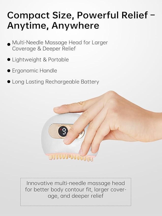 TMJ Relief Products Jaw TMJ Massager with Vibration and Heating Ergonomic Multi-Needle TMJ Massage Tool for Jaw &amp Neck Pain Clenching &amp Teeth Grinding (White)
