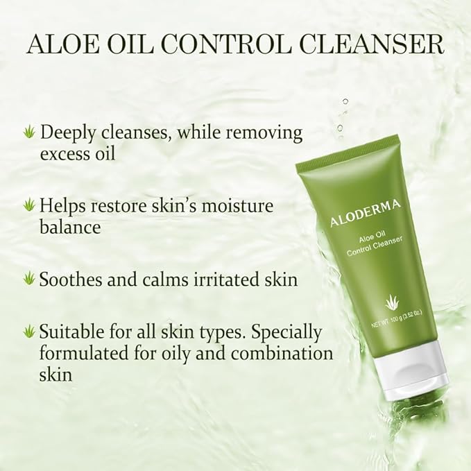 Aloderma Aloe Shower Set - Nourishing Body Wash Oil Controlling Facial Cleanser - Hydrating Light Moisturizing