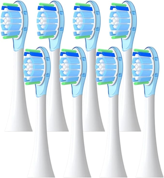 8 Pcs Replacement Brush Heads ForCompatible for Philip Diamond Series HX6064 HX6930 HX6730 Sonic Electric Toothbrush Vacuum Nozzle A3(8 Blue A3)