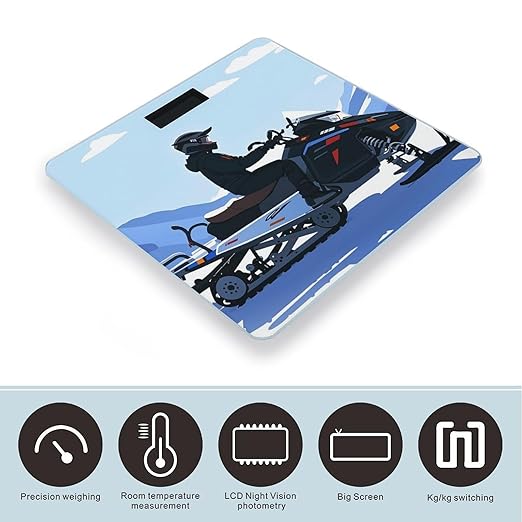 Snowmobile Smart Scale for Body Weight Accurate Bathroom Scale with LED Display Digital Weight Scales Weighing Machine High Precision Scales for Bath Home