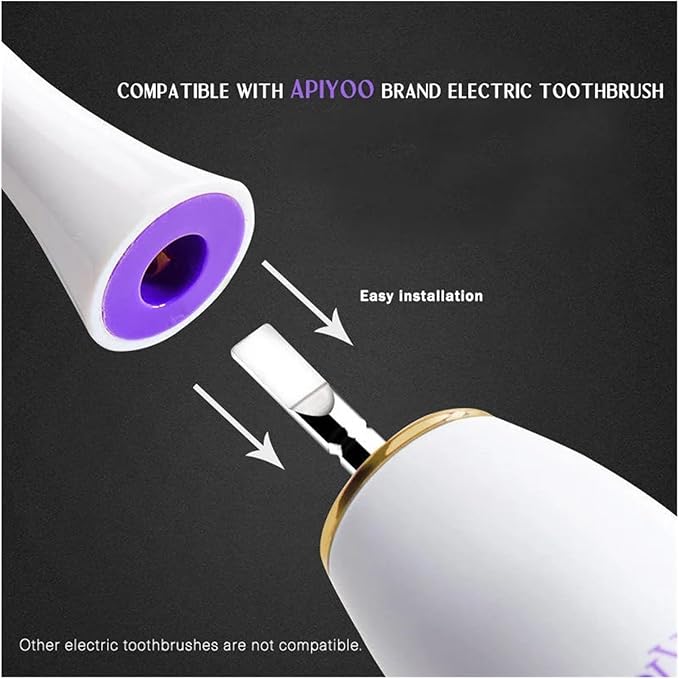 Toothbrushes Head Compatible for P7/Y8/G7/SUP/T1/Moon Sonic Electric Tooth(SolidBlack)