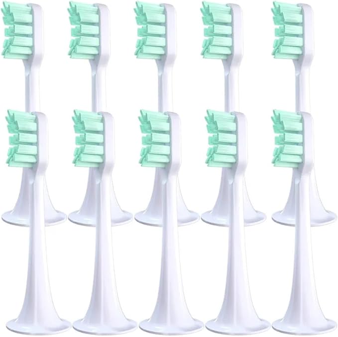4/10Pcs/SetCompatible for T300/T500 Replacement Brush Heads Electric Toothbrush Protect Soft Nozzles Bristle(10Green)