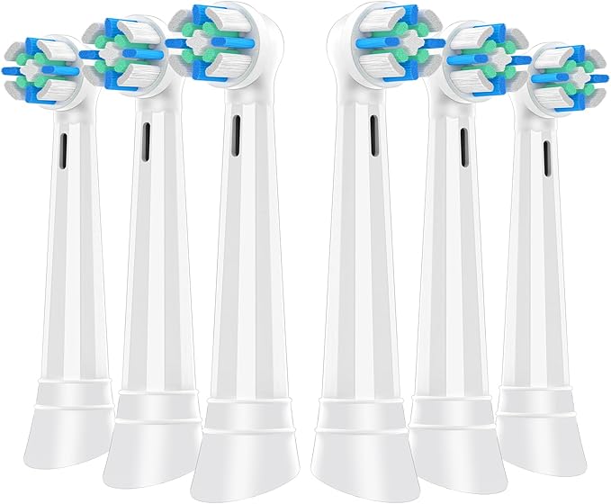 6 Pcs IO Replacement Heads Compatible with Oral B IO 2/3/4/5/6/7/8/9/10 Series Electric Toothbrush Toothbrush Heads Compatible with Oral B IO Comes with Hygienic Cap (White)