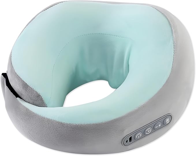 Neck Massager with Heat - Deep Tissue Neck Pain Relief U-Shape Design Electric Cordless Massager Pillow for Travel Office Home Shiatsu Neck Pillow Gifts for Men Women Dad Mom Mint Green