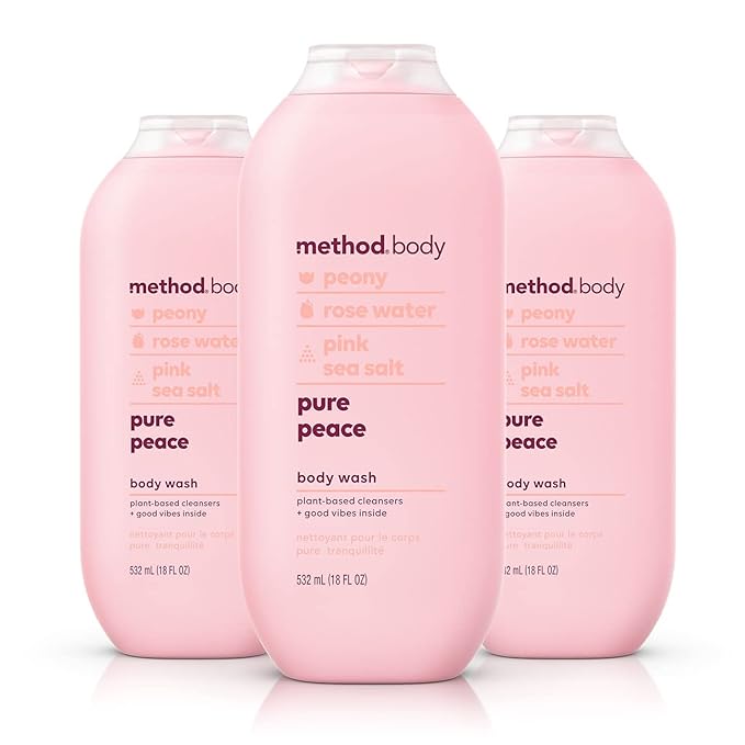 Method Men Body Wash Cedar + Cypress Paraben and Phthalate Free 18 FL Oz (Pack of 3) &amp Body Wash Pure Peace Paraben and Phthalate Free 18 oz (Pack of 3)Detoxifying