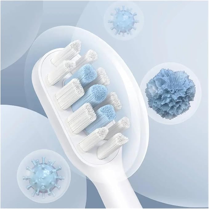 Replacement Tooth Brush Heads Compatible for Xiaomi Mijia T301/ T302 Electric Toothbrush Spare Heads(T301T302 White 3 pcs)